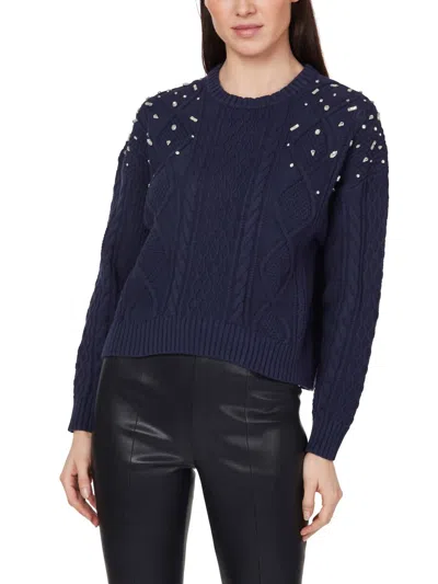 Habitual Embellished Crew Sweater In Dark Sapphire In Blue