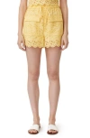 Habitual Embroidered Eyelet Cotton Cargo Shorts In Sunlight