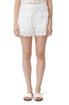 Habitual Embroidered Eyelet Cotton Cargo Shorts In White