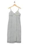 Habitual Empire Waist Cotton Blend Chambray Maxi Dress