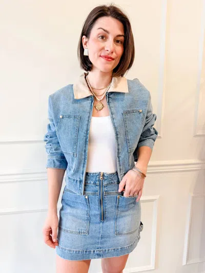 Habitual Everyday Utility Denim Jacket In Medium Blue