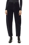 Habitual Evie Barrel Leg Corduroy Pants In Black