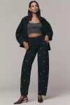 Habitual Evie High Waist Grommet Barrel Leg Jeans In Blue