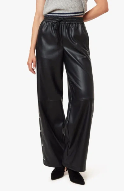 Habitual Faux Leather Track Pants In Black