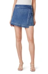 Habitual Faux Wrap Denim Skort In Marine