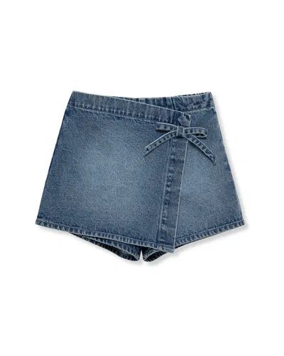 Habitual Faux Wrap Skort In Blue