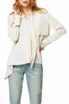 Habitual Ferra Asymmetric Tie Neck Blouse In Ivory In Multi