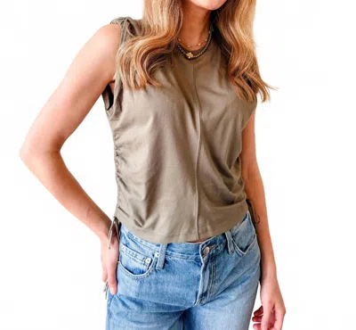Habitual Flatter Me Ruched Tank Top In Mocha In Gray