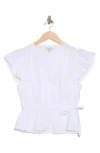 Habitual Flutter Sleeve V-neck Top
