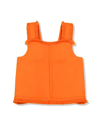 Habitual Kids' Fringe Tank Top In Orange