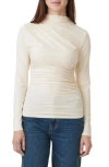 Habitual Funnel Neck Long Sleeve Top In Birch