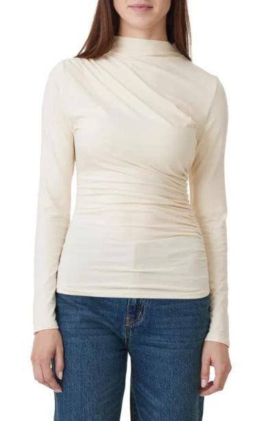 Habitual Funnel Neck Long Sleeve Top In Birch