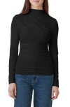 Habitual Funnel Neck Long Sleeve Top In Black
