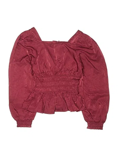 Pre-owned Habitual Girl Kids' 3/4 Sleeve Blouse In Burgundy