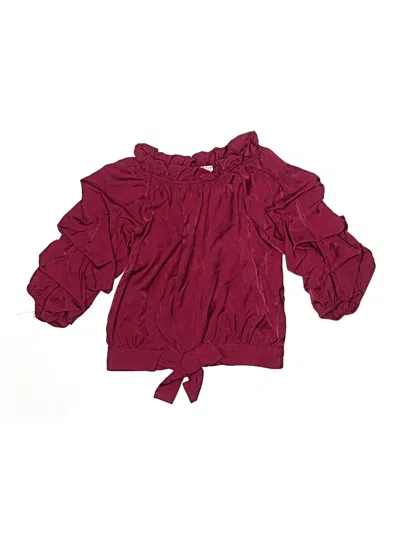 Pre-owned Habitual Girl Kids' 3/4 Sleeve Blouse In Burgundy