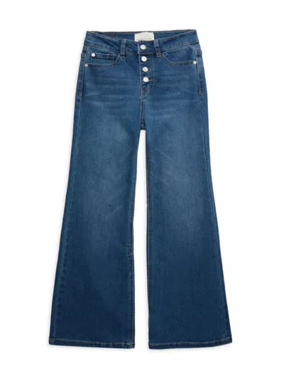 Habitual Kids' Girl's Low Rise Slim Flare Jeans In Med Stone
