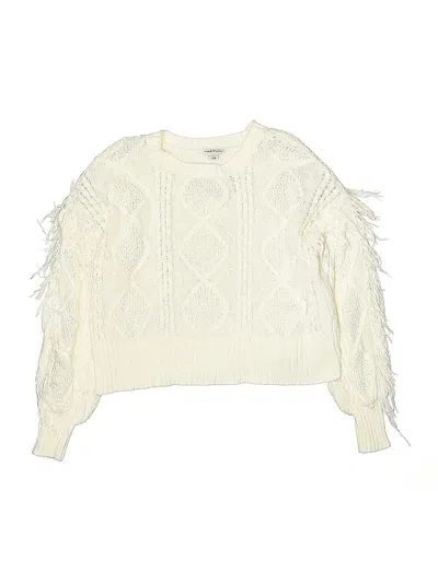 Pre-owned Habitual Girl Kids' Pullover Sweater In White