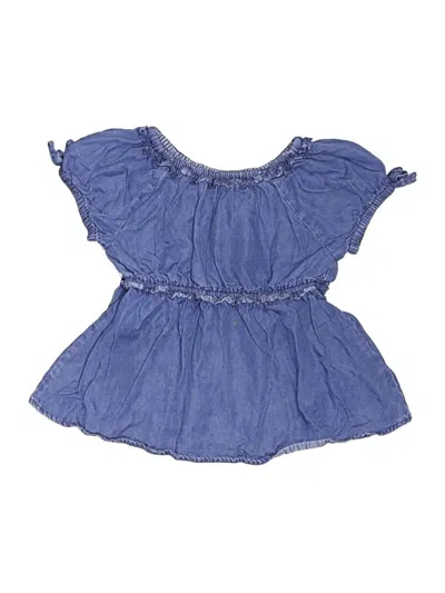 Pre-owned Habitual Girl Kids' Short Sleeve Blouse In Blue