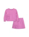 Shop Habitual Girls' Knit Sweatshirt & Skirt Set - Little Kid In Purple
