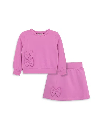 HABITUAL GIRLS' KNIT SWEATSHIRT & SKIRT SET - LITTLE KID