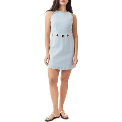 Habitual Grommet Embellished Denim Minidress In Blue