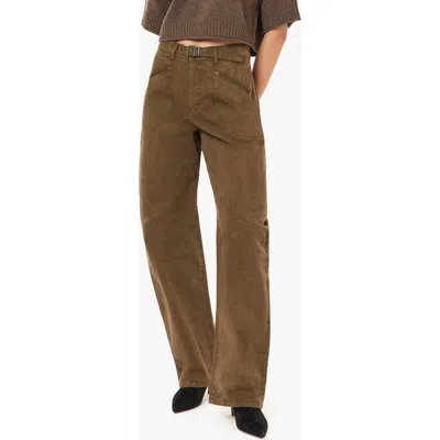 Habitual Gwen Bowed Slouch Utility Pants In Brown