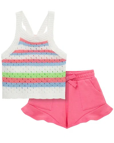 Habitual Kids' Halter Top Short Set In Burgundy