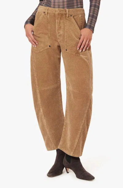 Habitual Harper Corduroy Cropped Barrel Pants In Brown