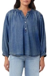 Habitual High-low Denim Shirt In Blue