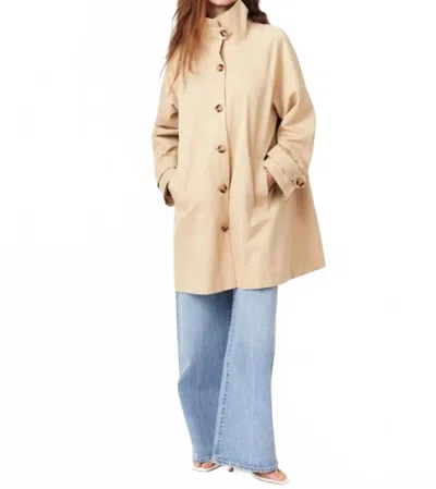 Habitual High Neck Trench Coat In Khaki In Nude