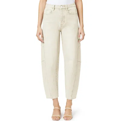 Habitual High Waist Crop Barrel Leg Jeans In Ecru