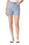 Habitual High Waist Eyelet Denim Shorts In Blue