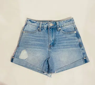 Habitual Kid Kids' Girls High Waisted Shorts In Light Stone In Blue