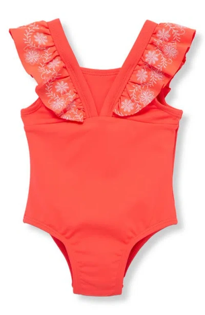 Habitual Babies'  Kids Bella Embroidered One-piece Swimsuit In Dark Pink