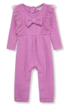 Habitual Kids Bow & Ruffle Jumpsuit In Purple