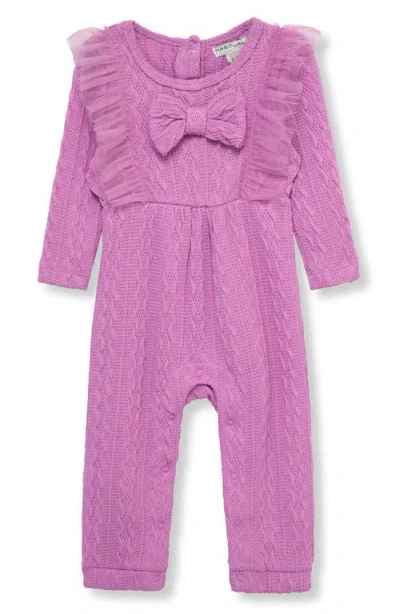 Habitual Babies'  Kids Bow & Ruffle Jumpsuit In Purple