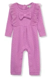 Habitual Kids Bow & Ruffle Jumpsuit In Purple
