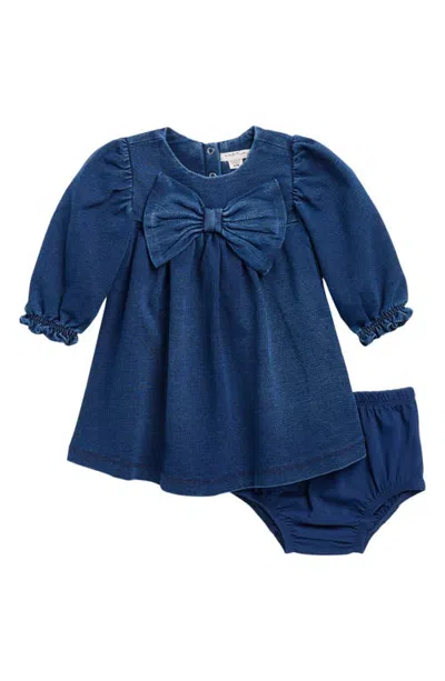 Habitual Babies'  Kids Bow Front Dress & Bloomers Set In Blue