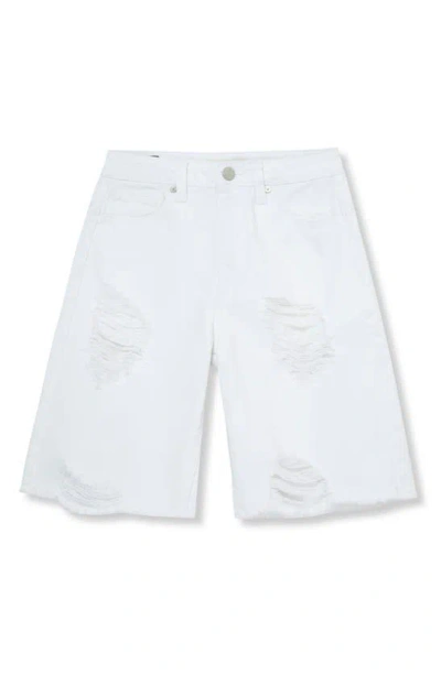 Habitual Kids' Distressed Wide Leg Bermuda Shorts In White