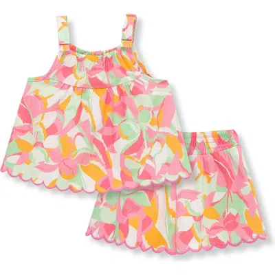 Habitual Babies'  Kids Floral Scalloped Tank & Shorts Set In Print