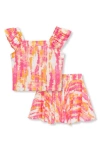 Habitual Kids Kids' Abstract Print Linen Blend Tank & Skirt Set In Print
