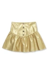 Habitual Kids Kids' Asymmetric Metallic Ruffle Skirt In Gold