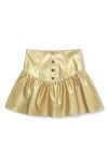 Habitual Kids Kids' Asymmetric Metallic Ruffle Skirt In Gold