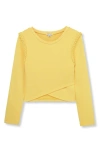 Habitual Kids Kids' Braided Trim Knit Crossover Top In Yellow