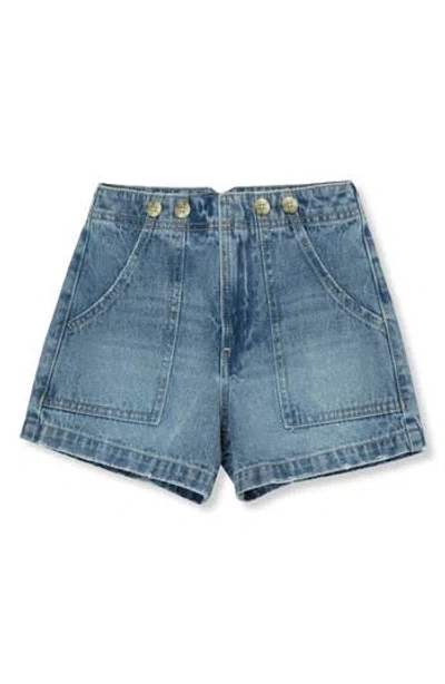 Habitual Kids Kids' Button Detail Denim Shorts In Blue