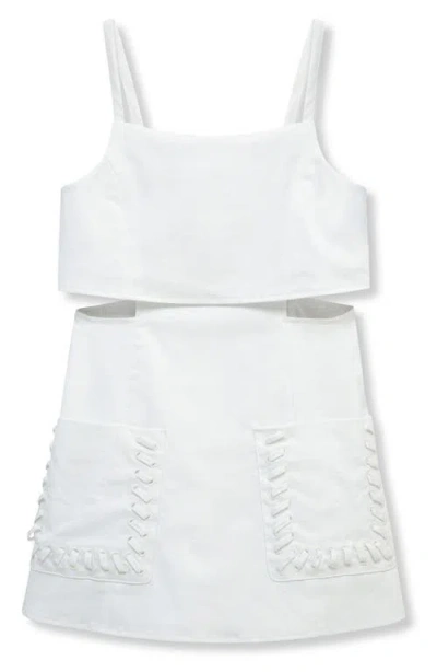 Habitual Kids Kids' Cutout Stretch Cotton Romper In White