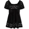 Habitual Kids Kids' Embroidered Puff Sleeve Velvet Dress