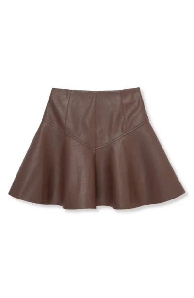 Habitual Girls' Faux Leather Skirt - Big Kid In Brown