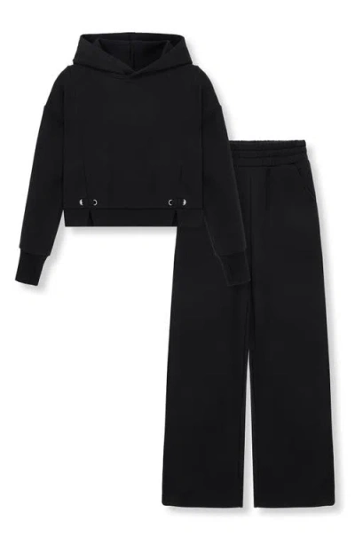 Habitual Kids Kids' Fleece Hoodie & Sweatpants Set In Black