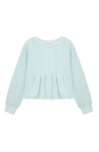 Habitual Kids Kids' Metallic Pleated Cotton Blend Top In Aqua